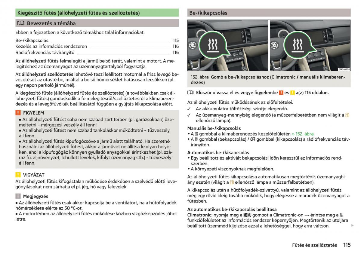 manual Skoda Kodiaq Kezelesi utmutato / page 117