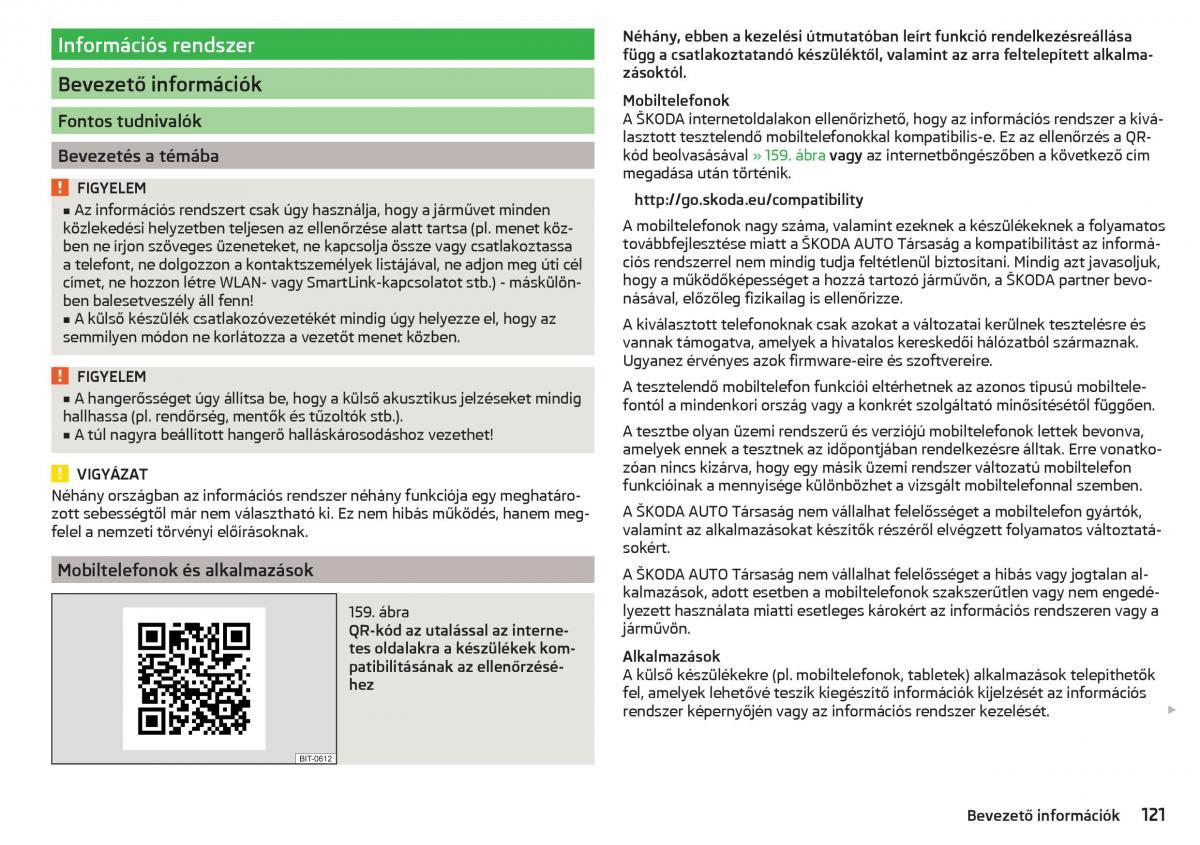 manual Skoda Kodiaq Kezelesi utmutato / page 123