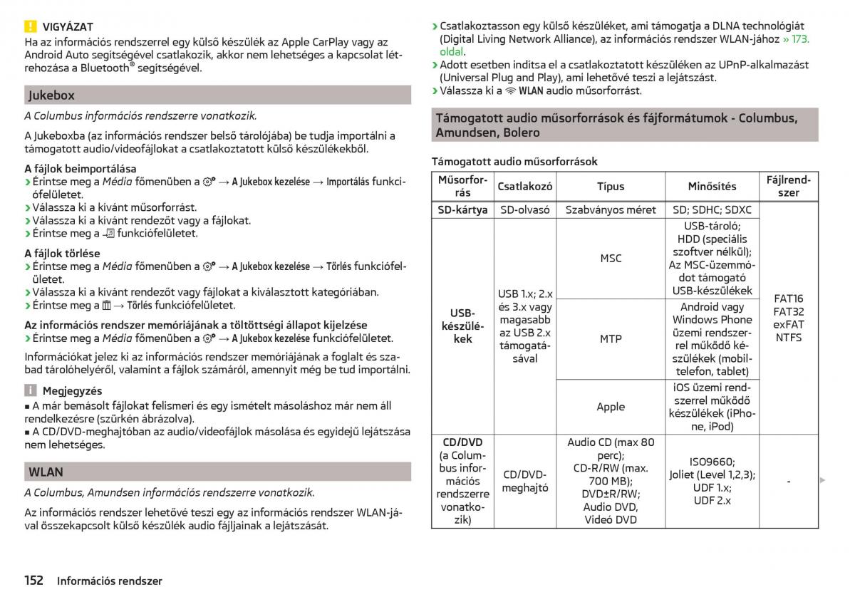 manual Skoda Kodiaq Kezelesi utmutato / page 154