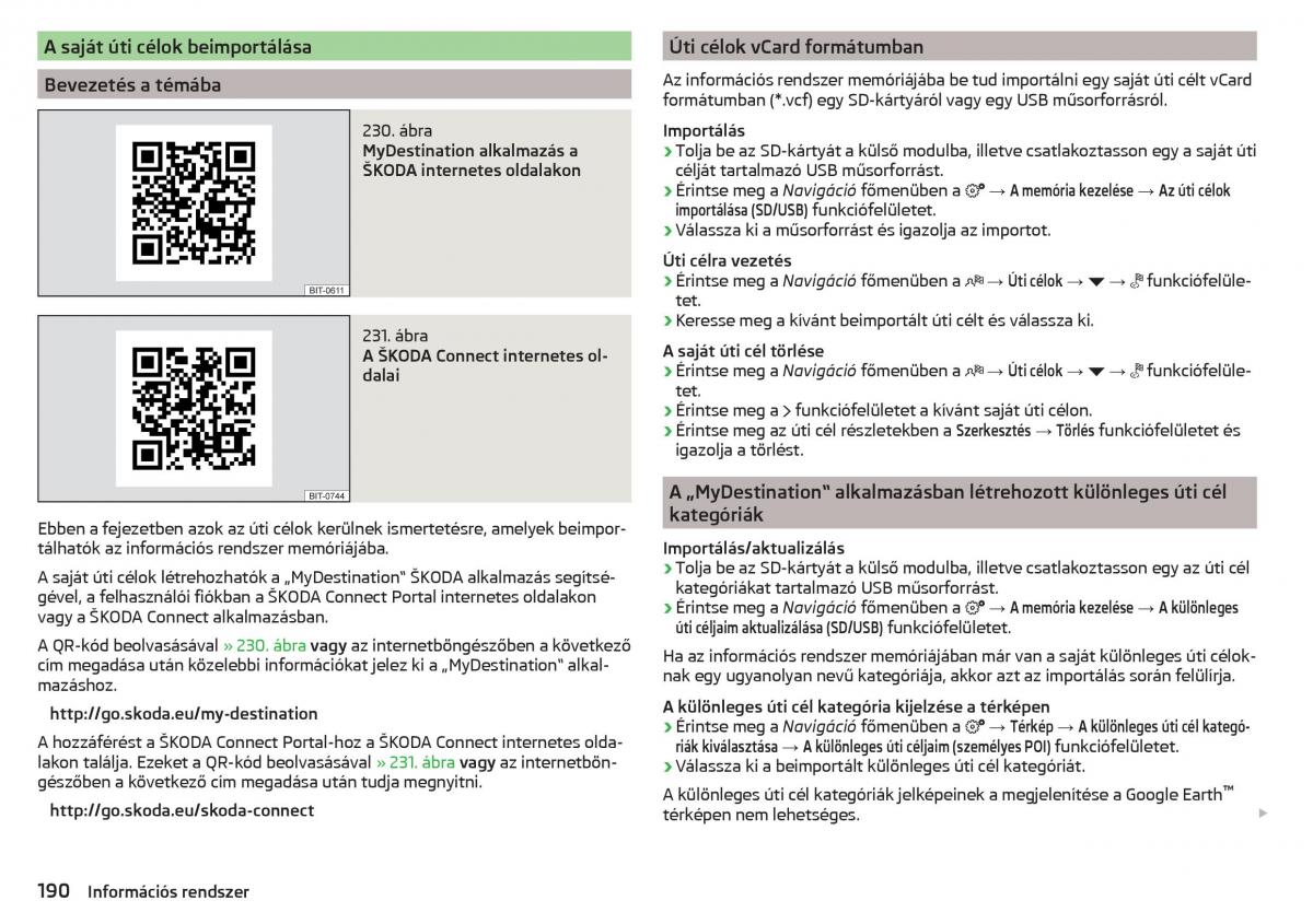 manual Skoda Kodiaq Kezelesi utmutato / page 192