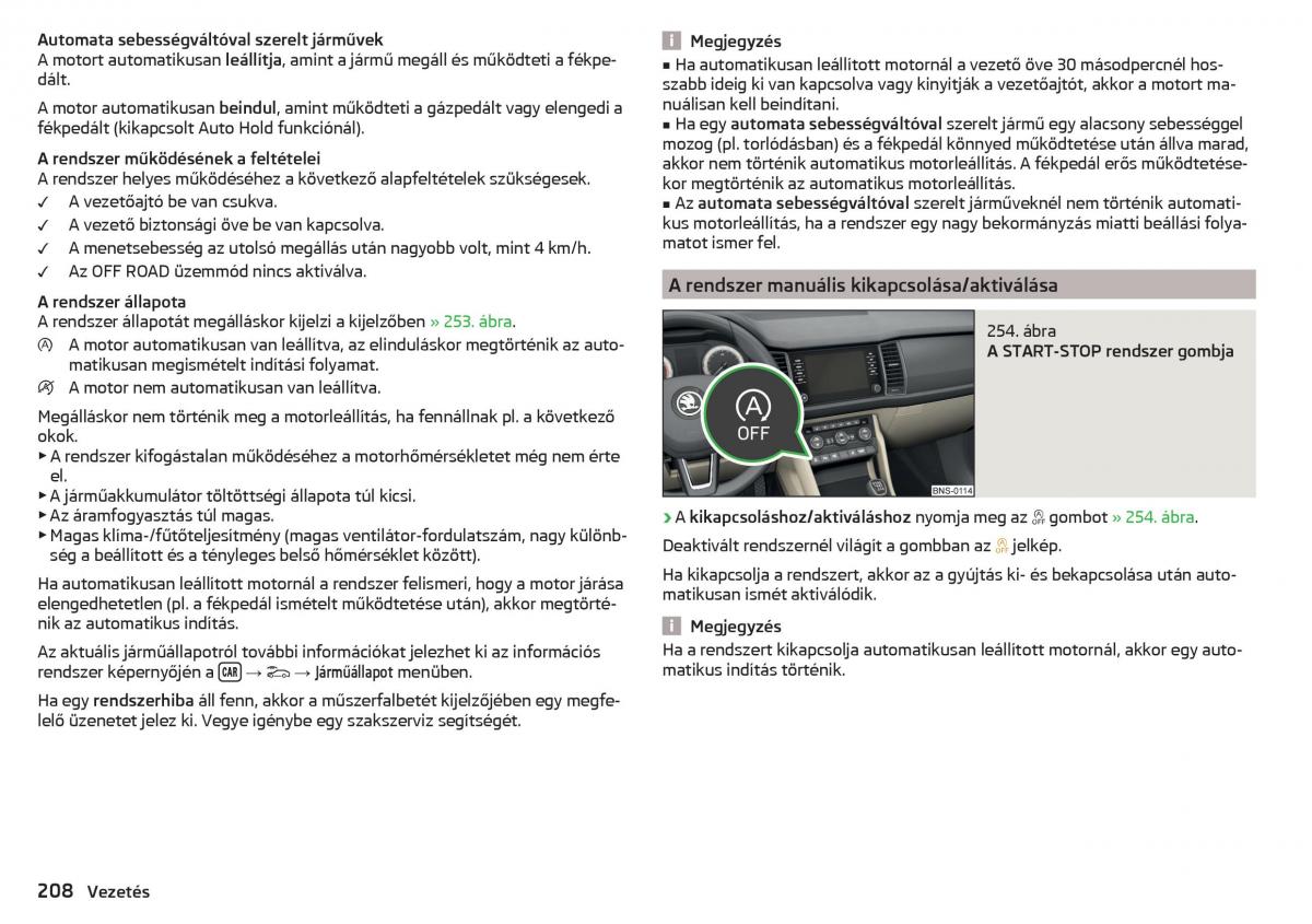 manual Skoda Kodiaq Kezelesi utmutato / page 210