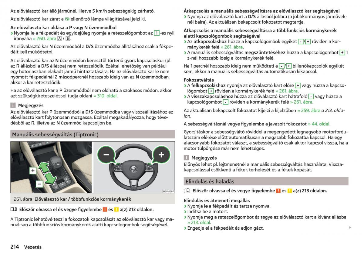 manual Skoda Kodiaq Kezelesi utmutato / page 216