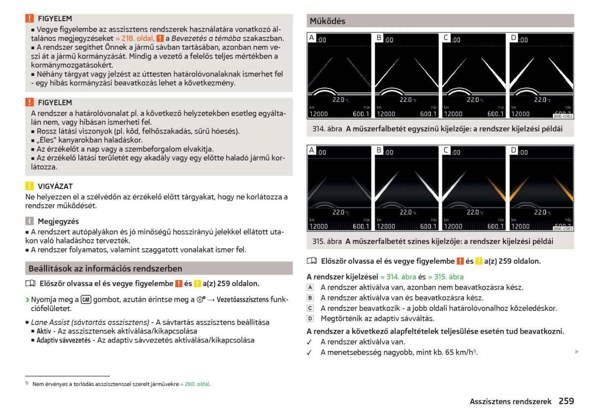 manual Skoda Kodiaq Kezelesi utmutato / page 261