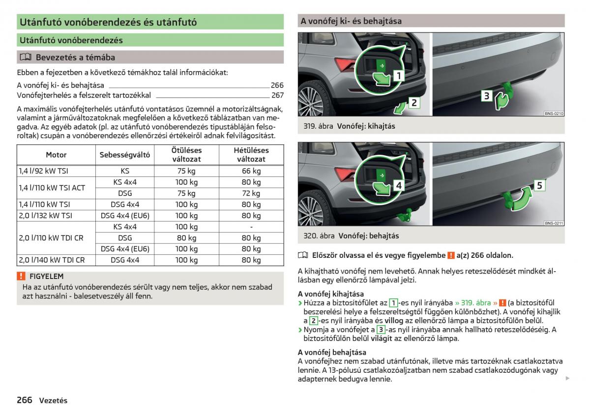 manual Skoda Kodiaq Kezelesi utmutato / page 268