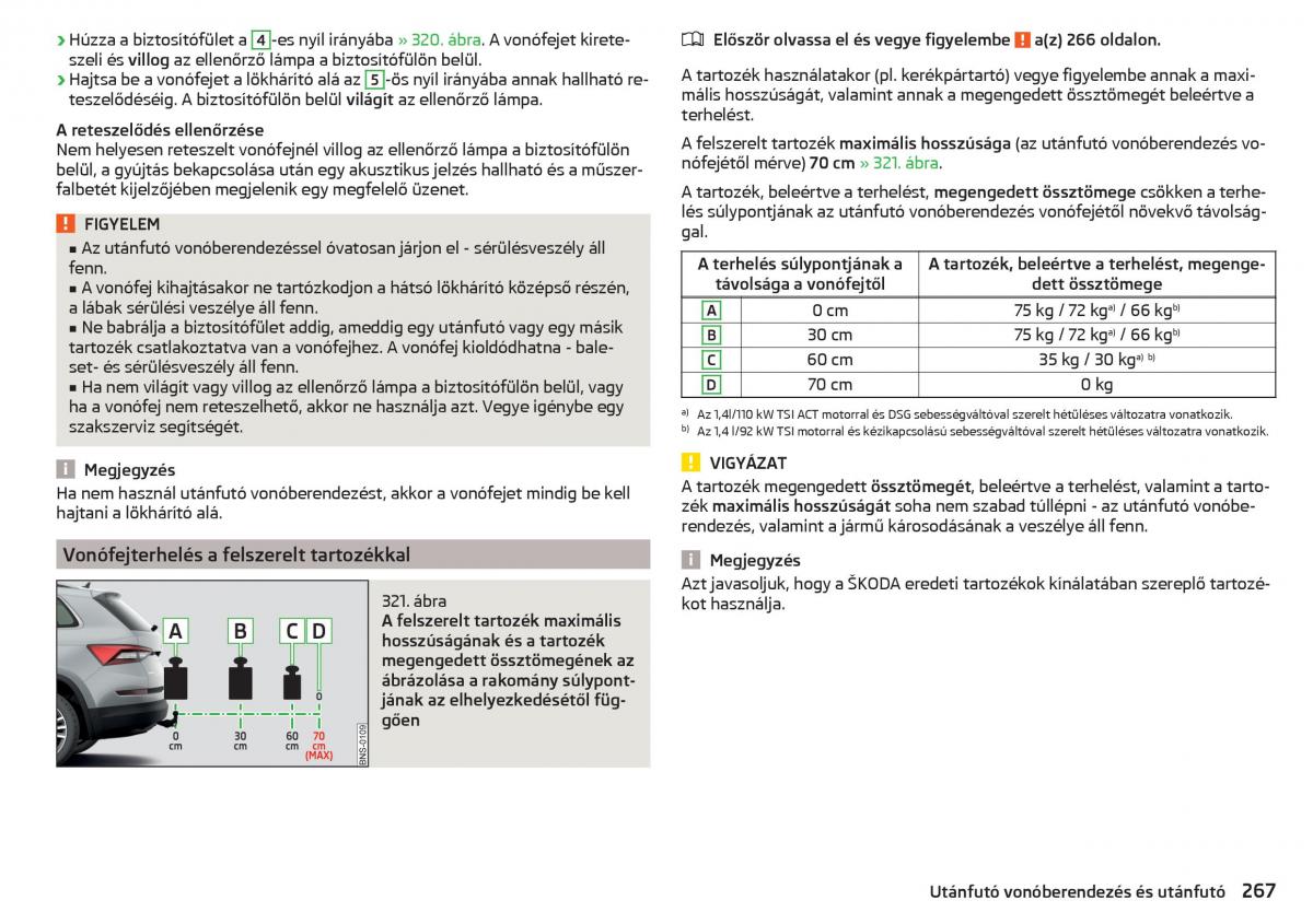 manual Skoda Kodiaq Kezelesi utmutato / page 269