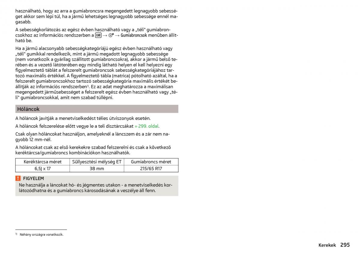 manual Skoda Kodiaq Kezelesi utmutato / page 297