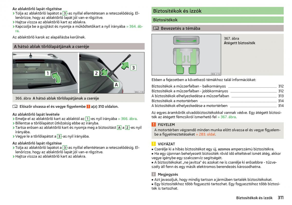 manual Skoda Kodiaq Kezelesi utmutato / page 313