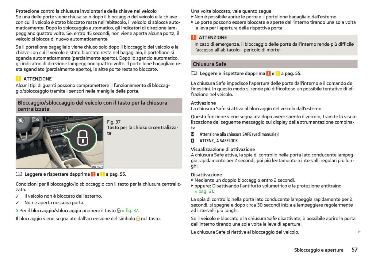 Skoda Kodiaq manuale del proprietario / page 59