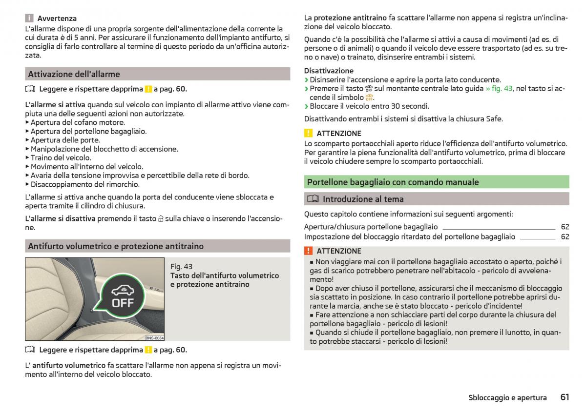 Skoda Kodiaq manuale del proprietario / page 63