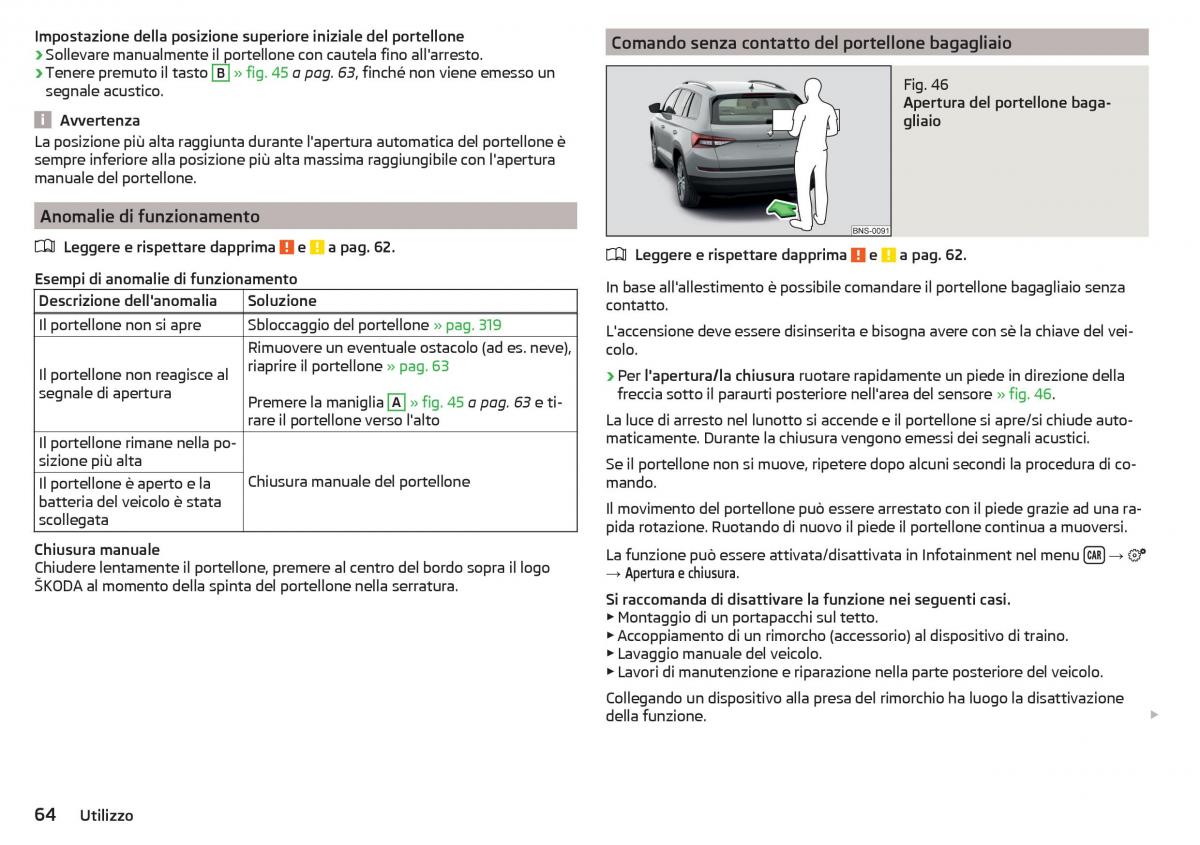 Skoda Kodiaq manuale del proprietario / page 66