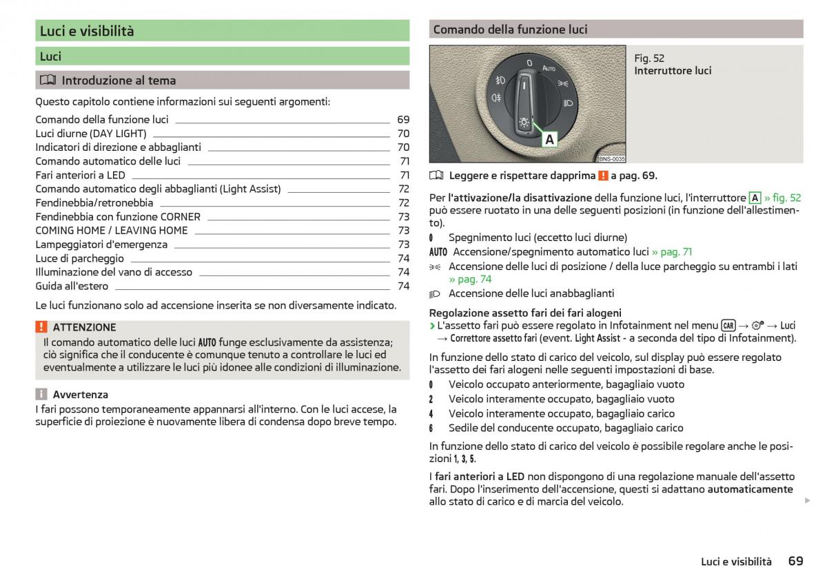 Skoda Kodiaq manuale del proprietario / page 71