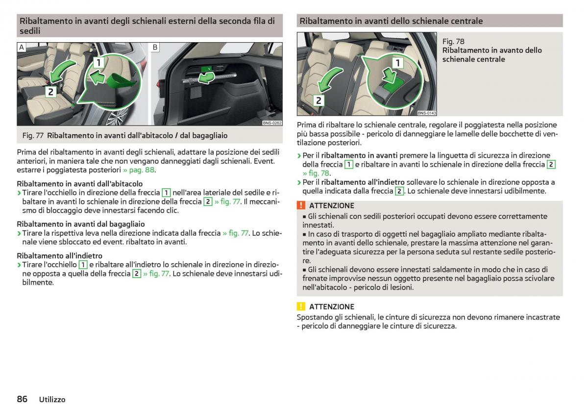 Skoda Kodiaq manuale del proprietario / page 88