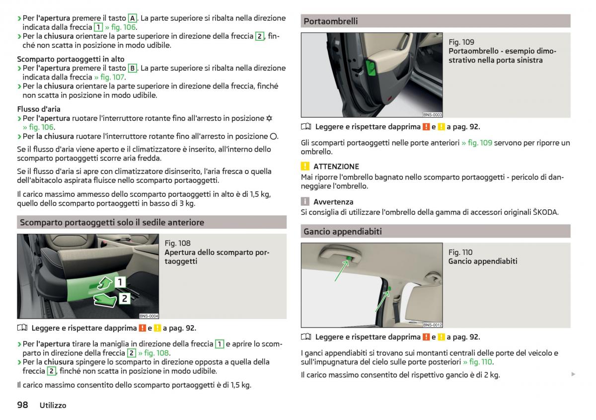 Skoda Kodiaq manuale del proprietario / page 100