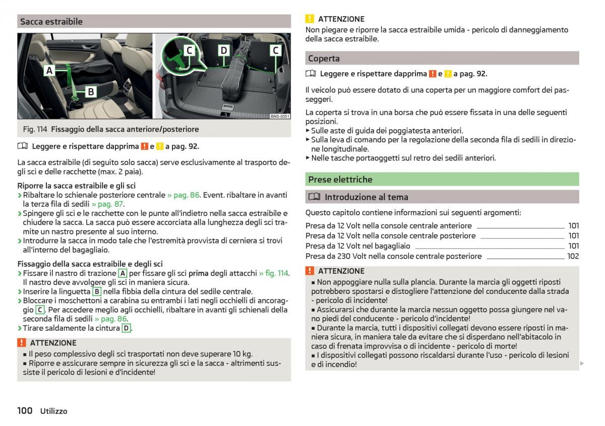 Skoda Kodiaq manuale del proprietario / page 102