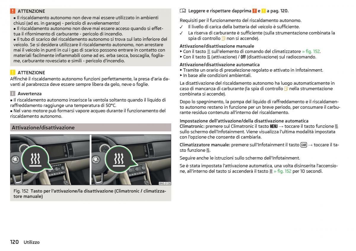 Skoda Kodiaq manuale del proprietario / page 122