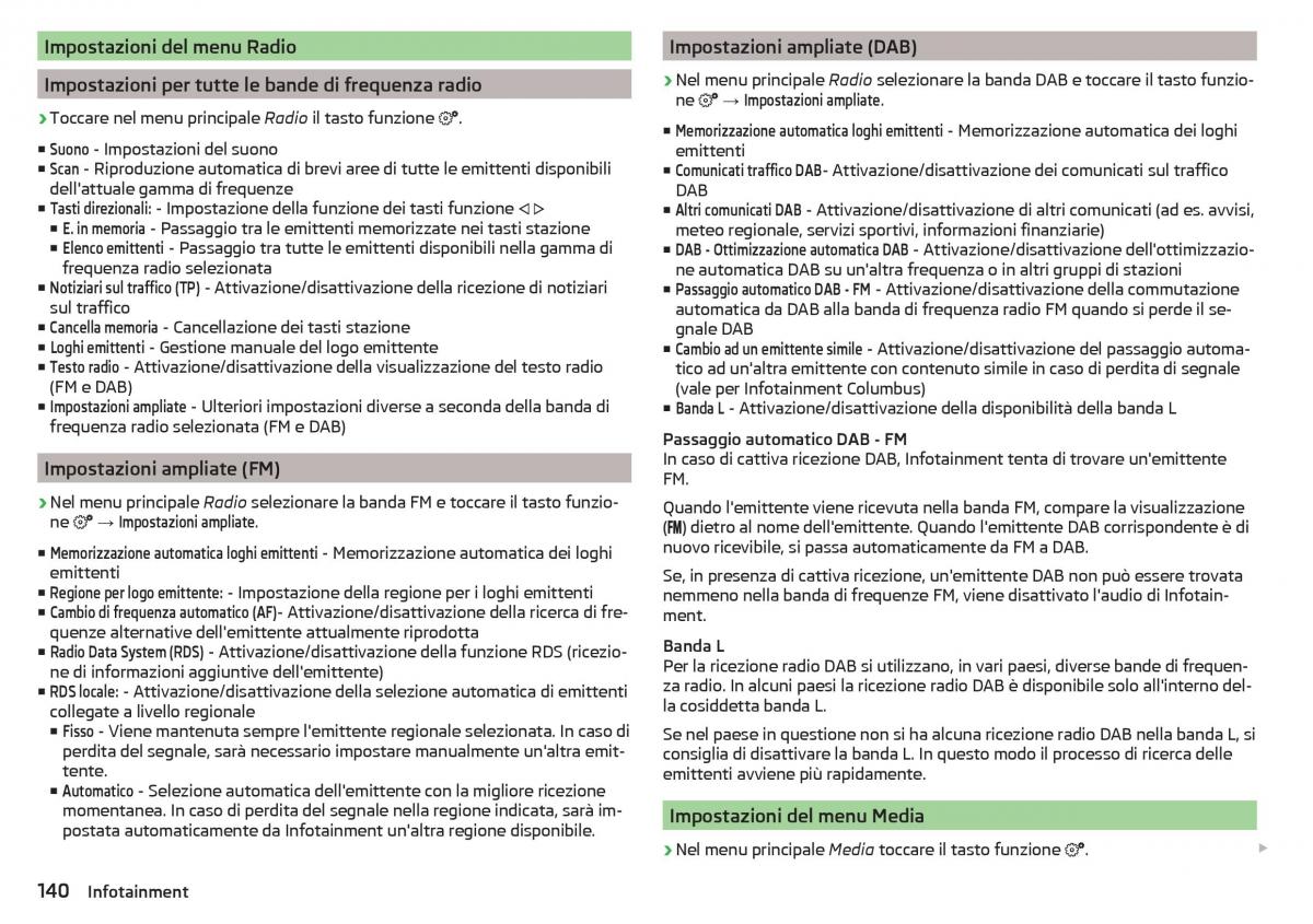 Skoda Kodiaq manuale del proprietario / page 142