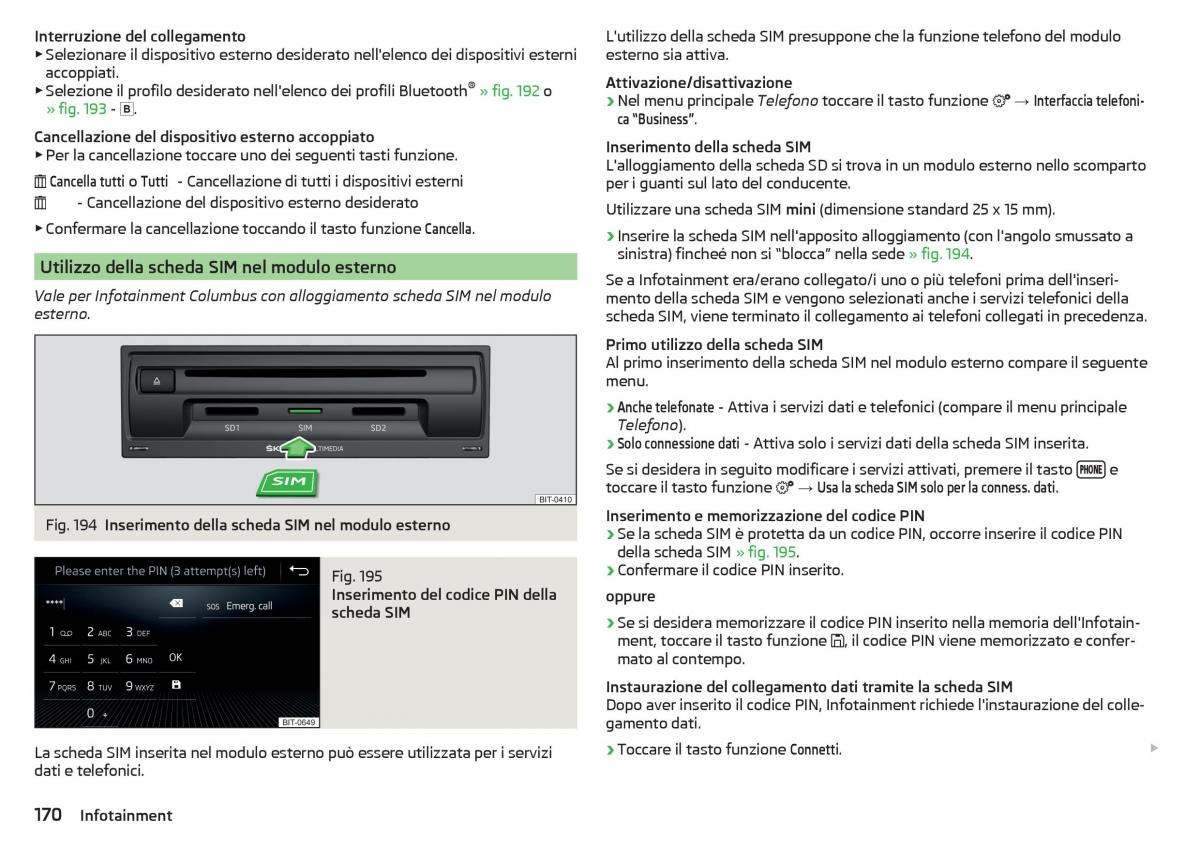 Skoda Kodiaq manuale del proprietario / page 172