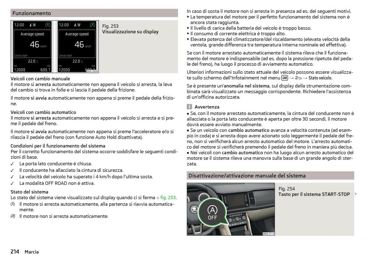 Skoda Kodiaq manuale del proprietario / page 216