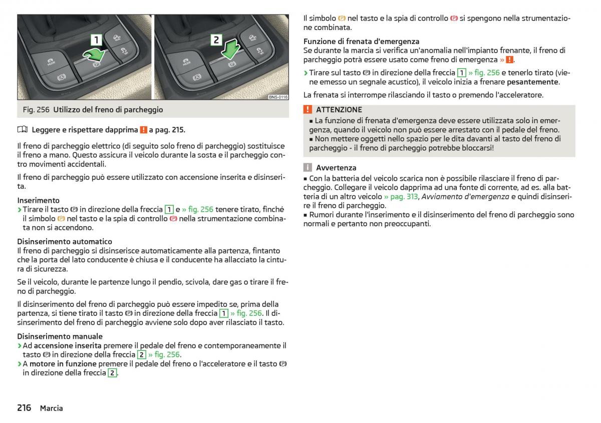 Skoda Kodiaq manuale del proprietario / page 218