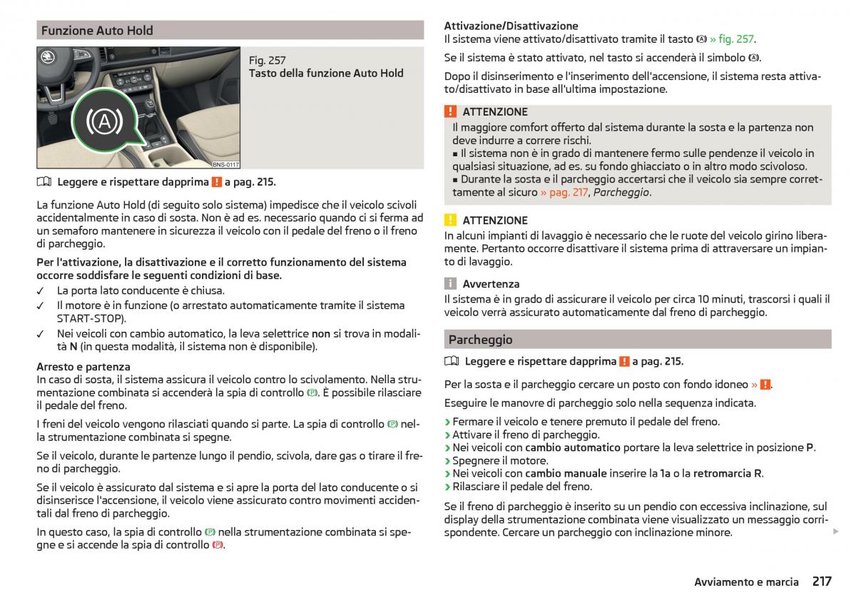 Skoda Kodiaq manuale del proprietario / page 219