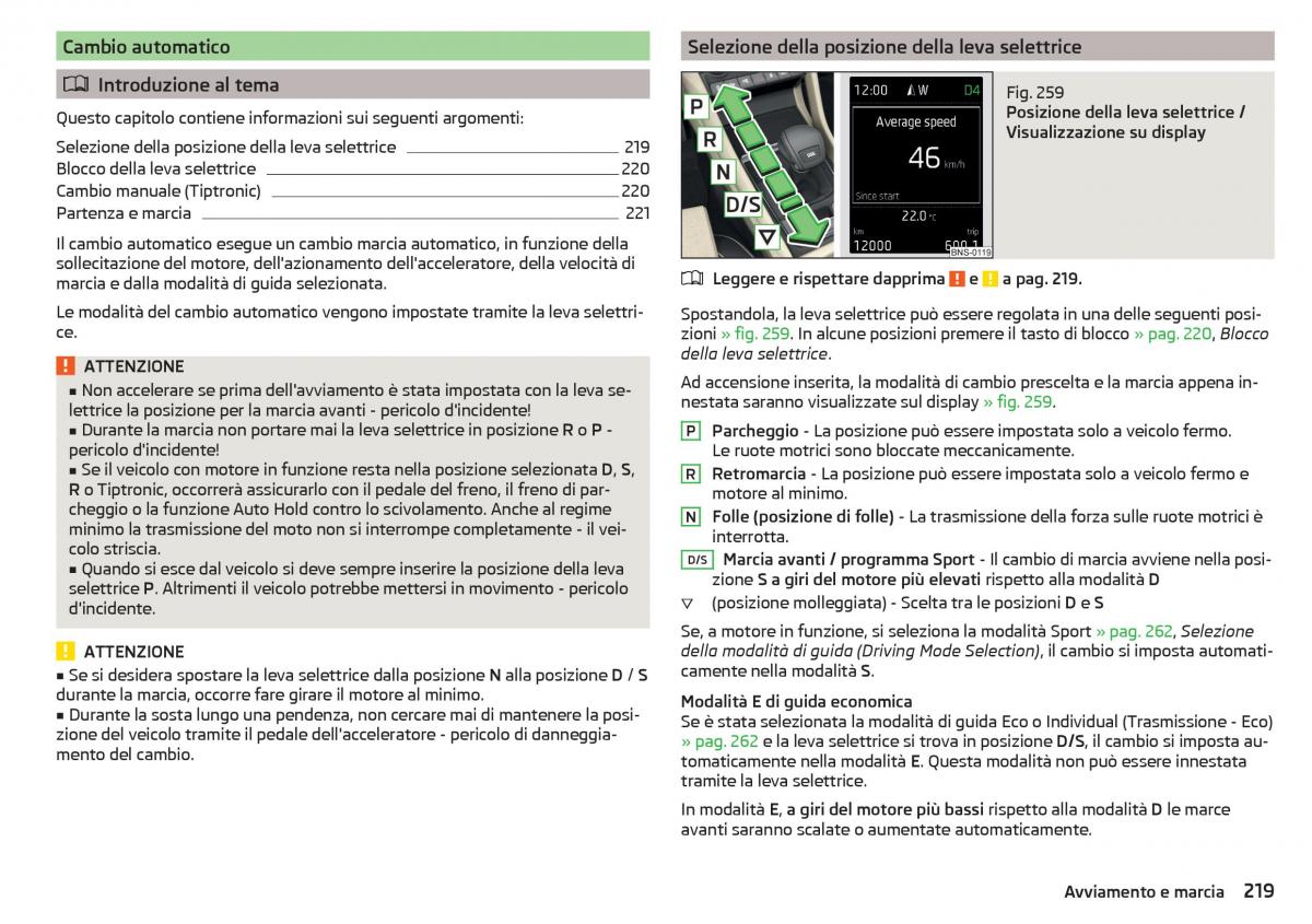 Skoda Kodiaq manuale del proprietario / page 221