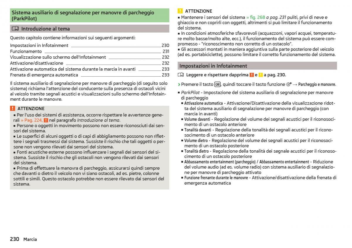 Skoda Kodiaq manuale del proprietario / page 232