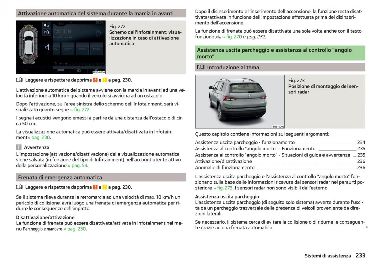 Skoda Kodiaq manuale del proprietario / page 235