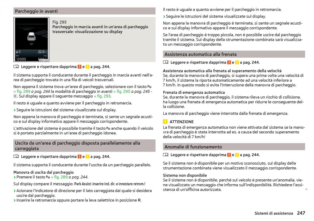 Skoda Kodiaq manuale del proprietario / page 249