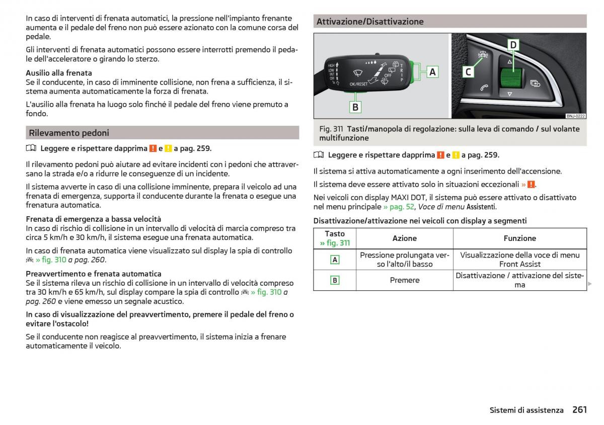 Skoda Kodiaq manuale del proprietario / page 263