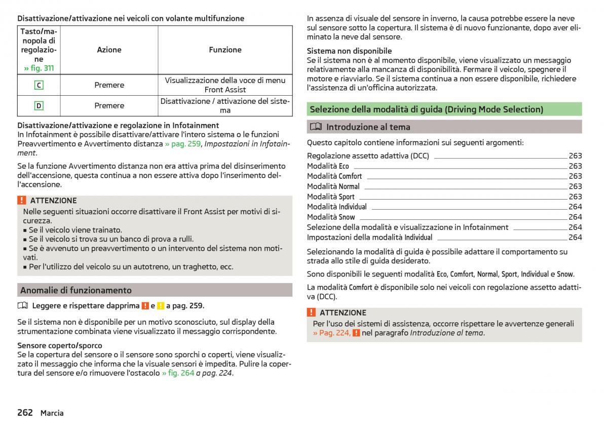 Skoda Kodiaq manuale del proprietario / page 264