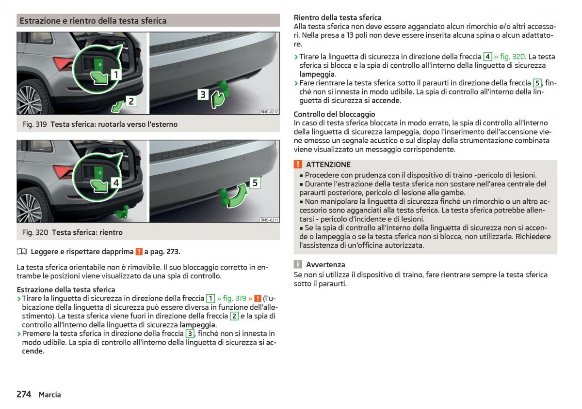 Skoda Kodiaq manuale del proprietario / page 276