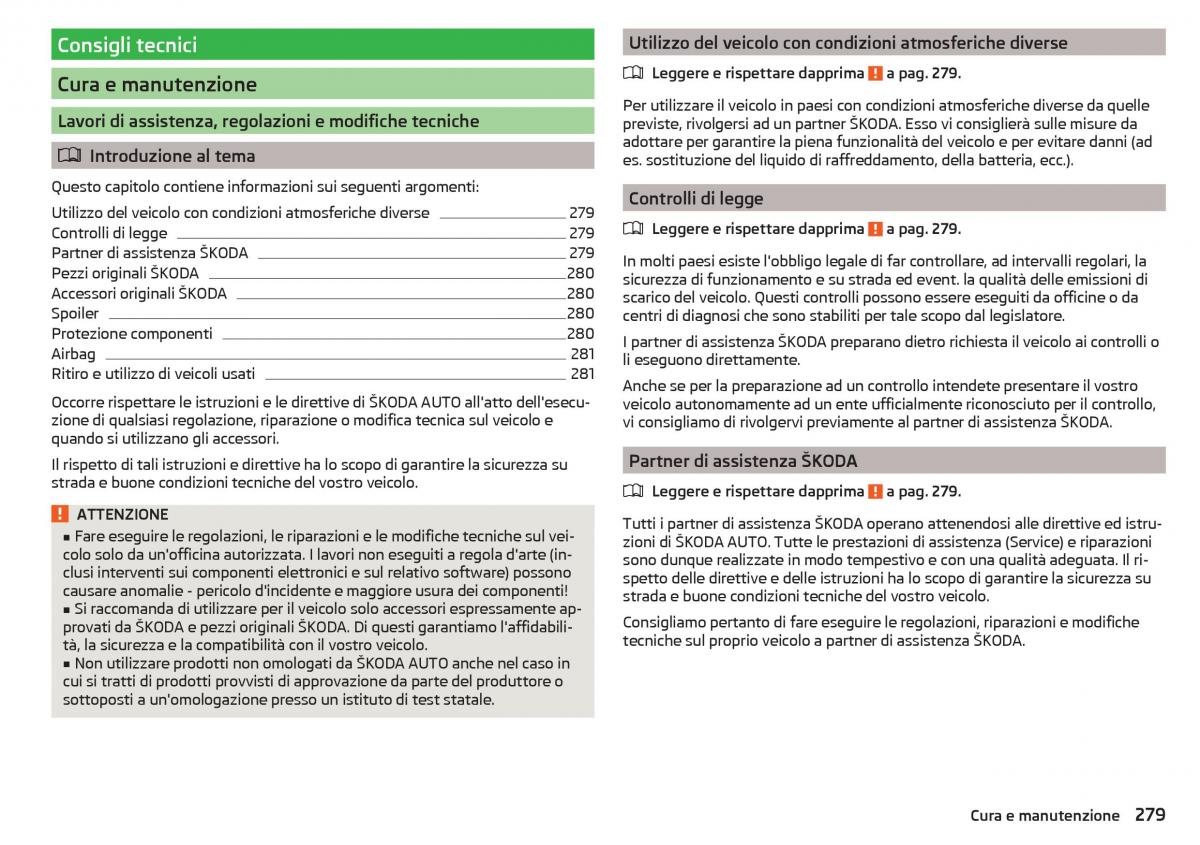 Skoda Kodiaq manuale del proprietario / page 281