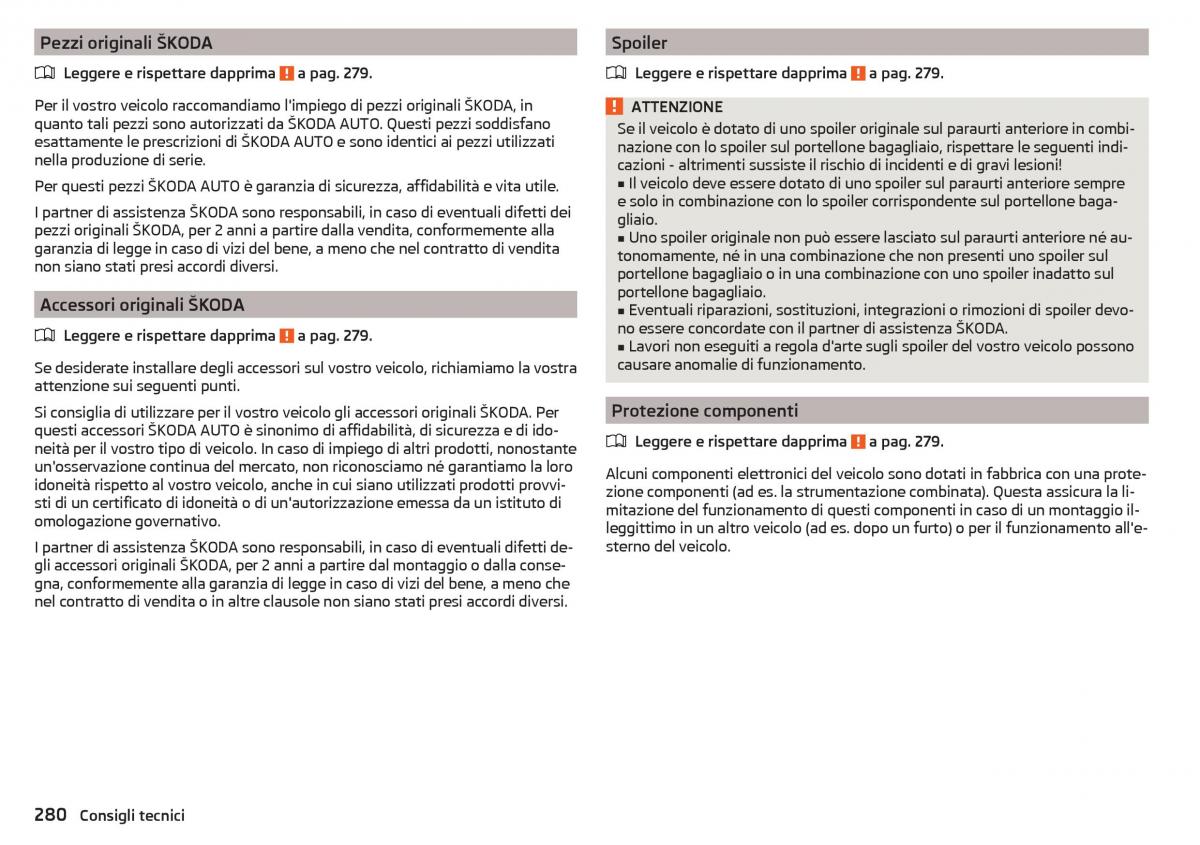 Skoda Kodiaq manuale del proprietario / page 282