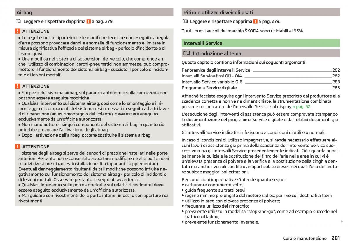 Skoda Kodiaq manuale del proprietario / page 283