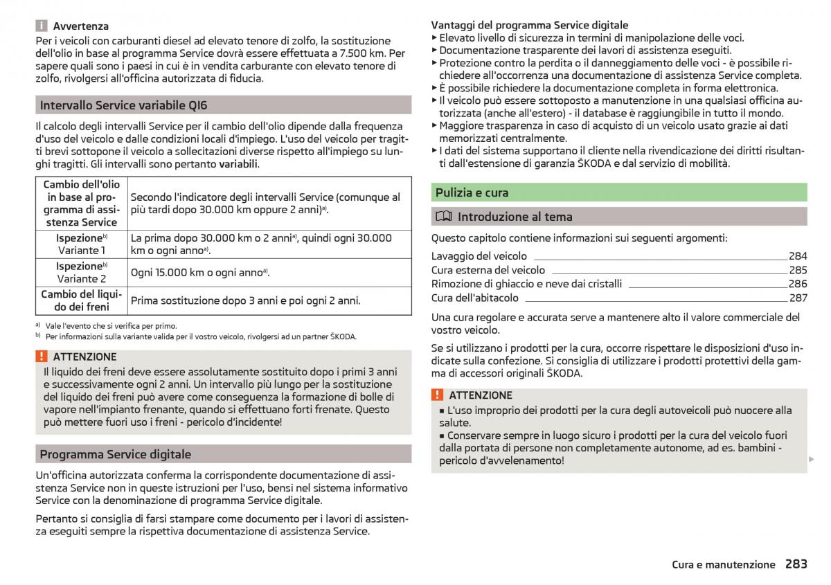 Skoda Kodiaq manuale del proprietario / page 285