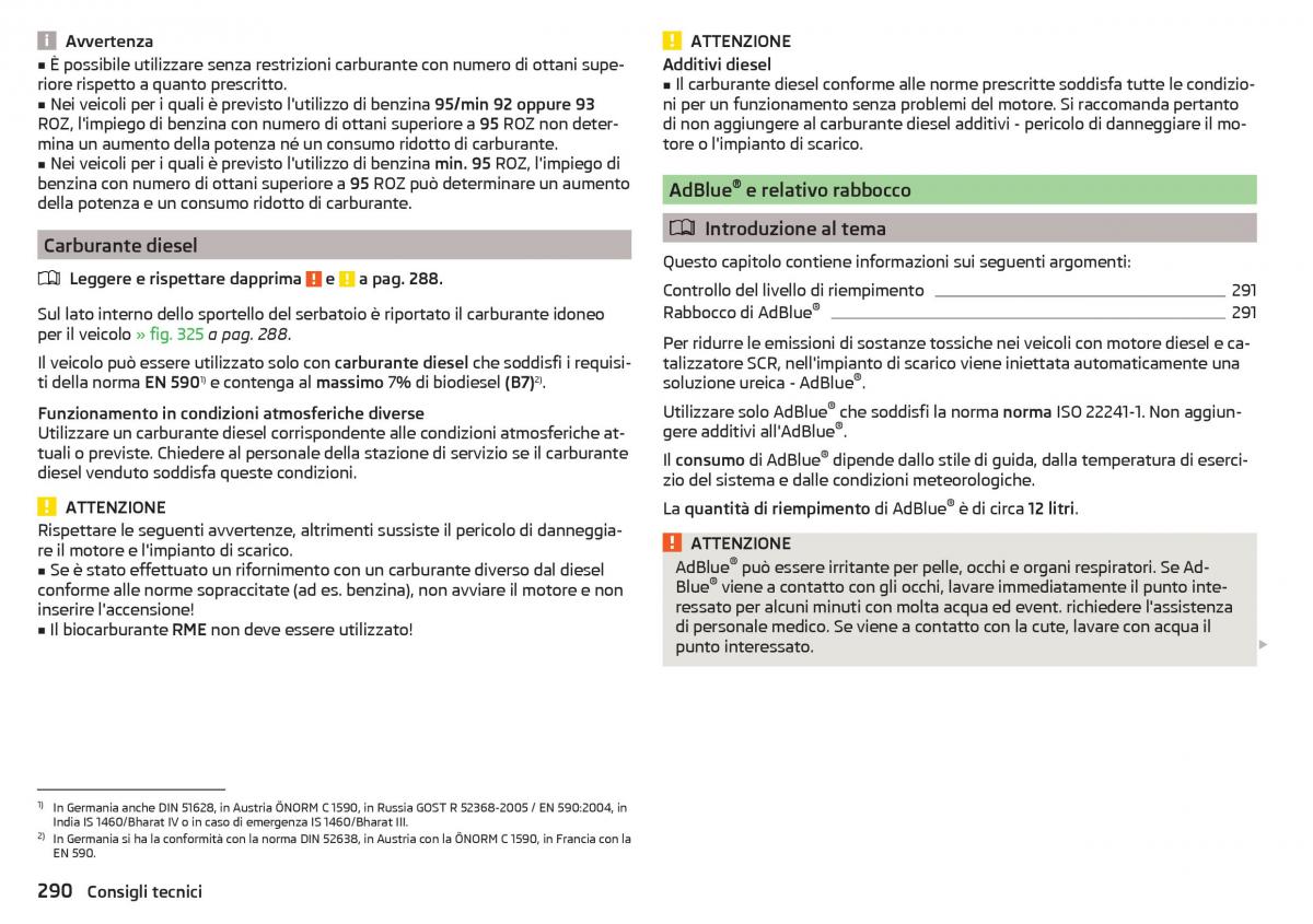 Skoda Kodiaq manuale del proprietario / page 292