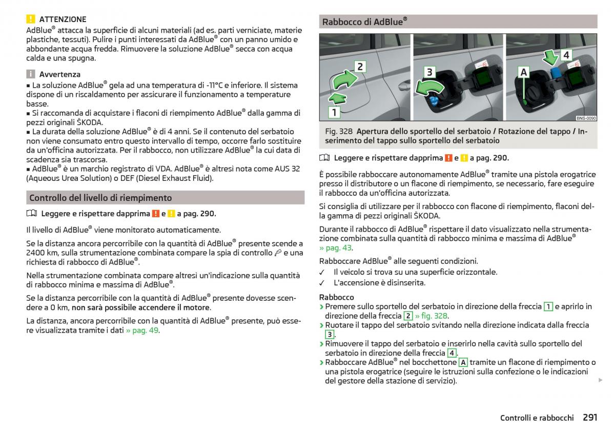 Skoda Kodiaq manuale del proprietario / page 293