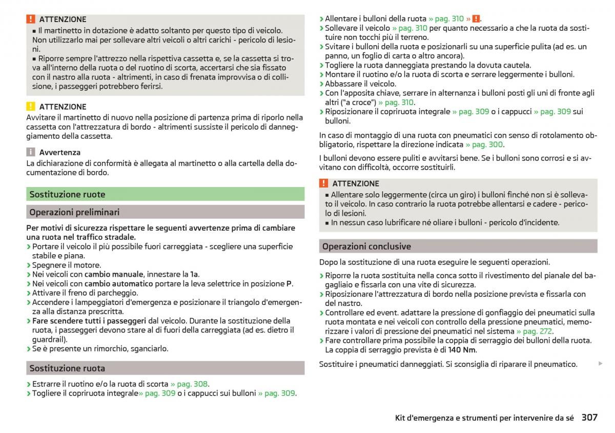 Skoda Kodiaq manuale del proprietario / page 309