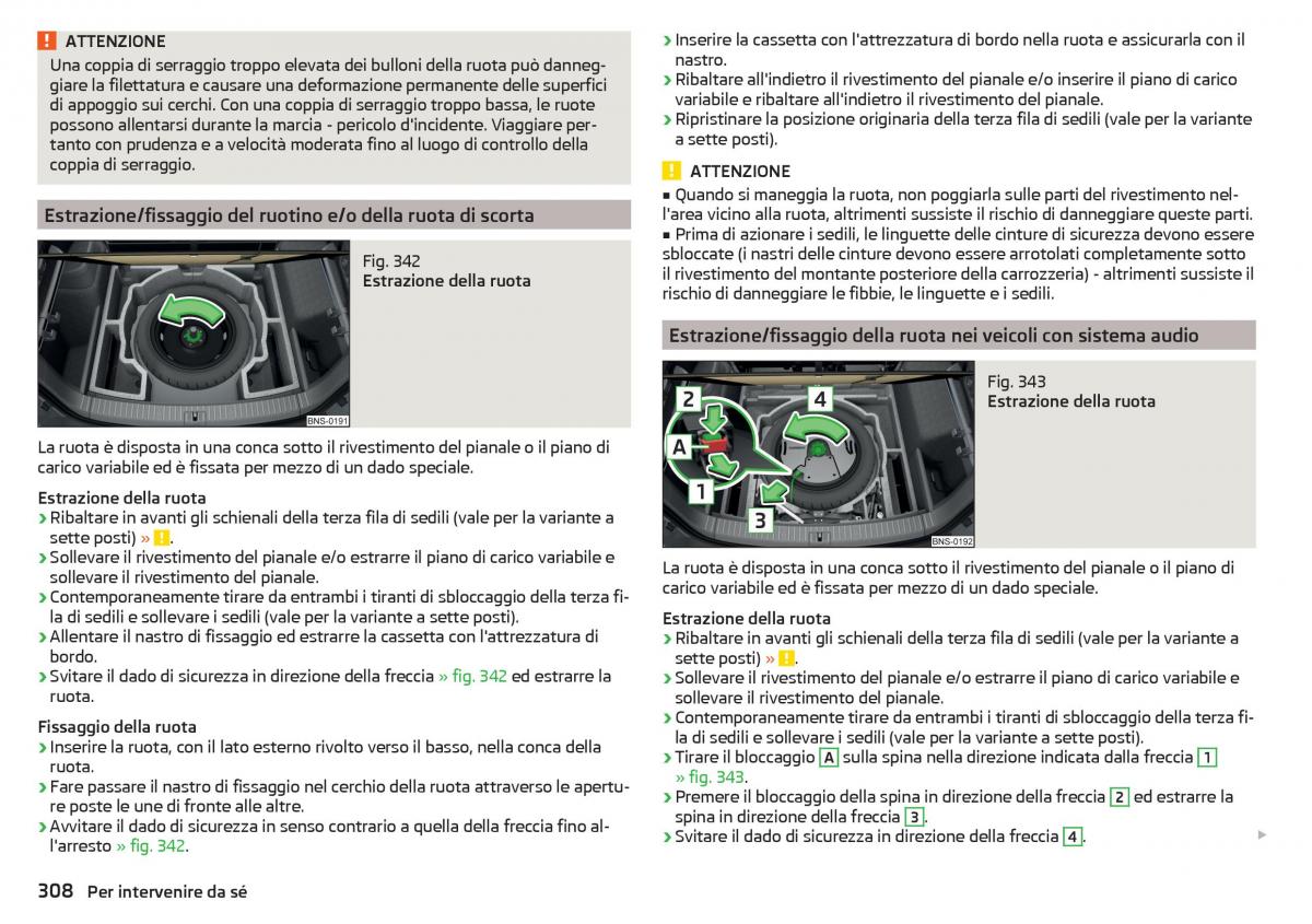 Skoda Kodiaq manuale del proprietario / page 310