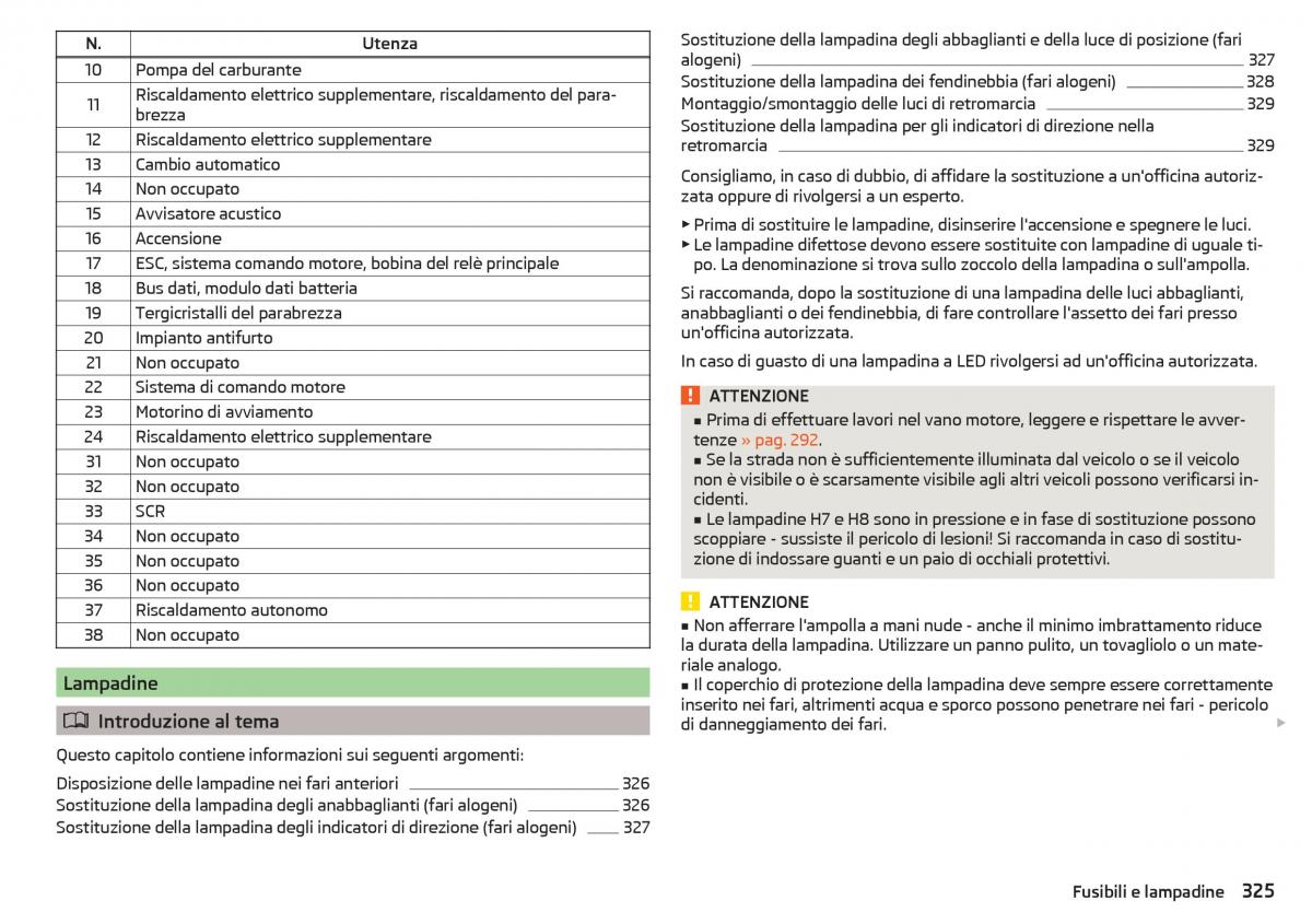 Skoda Kodiaq manuale del proprietario / page 327