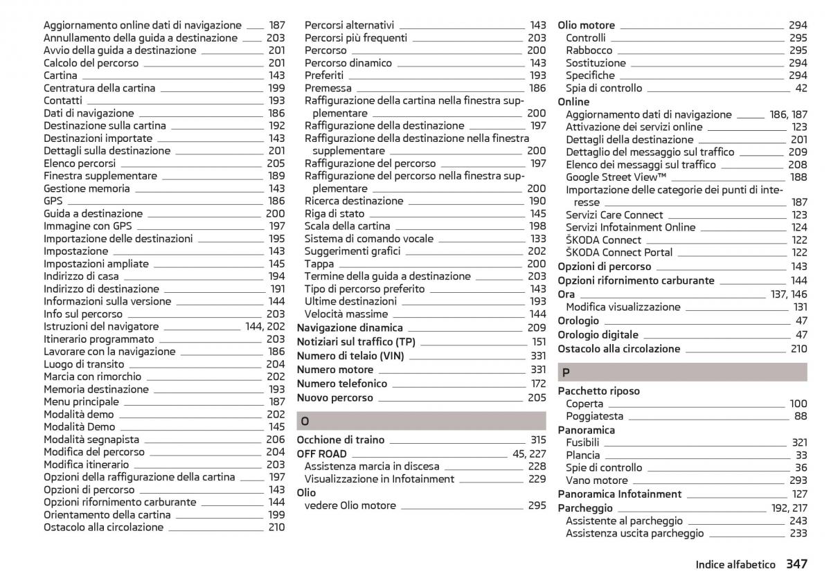 Skoda Kodiaq manuale del proprietario / page 349