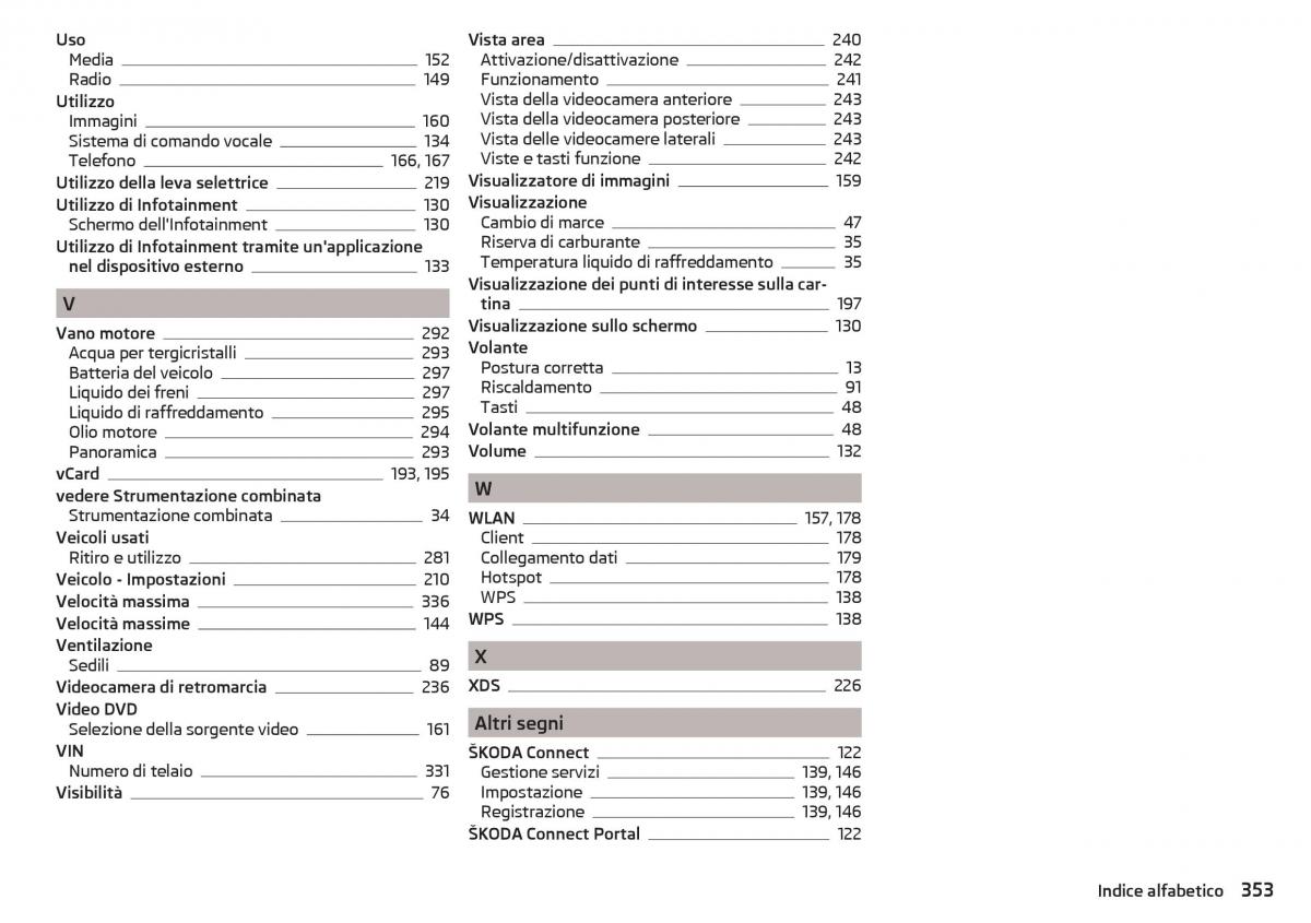 Skoda Kodiaq manuale del proprietario / page 355