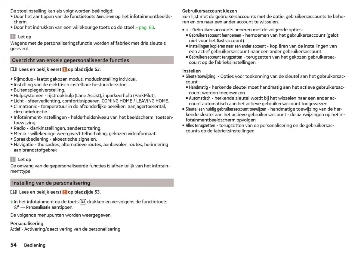 Skoda Kodiaq handleiding / page 56