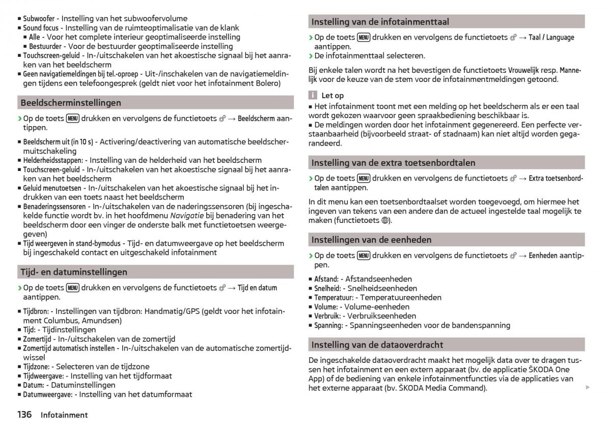 Skoda Kodiaq handleiding / page 138