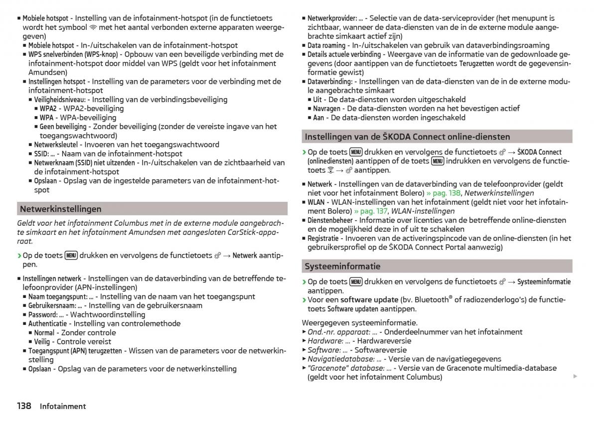 Skoda Kodiaq handleiding / page 140