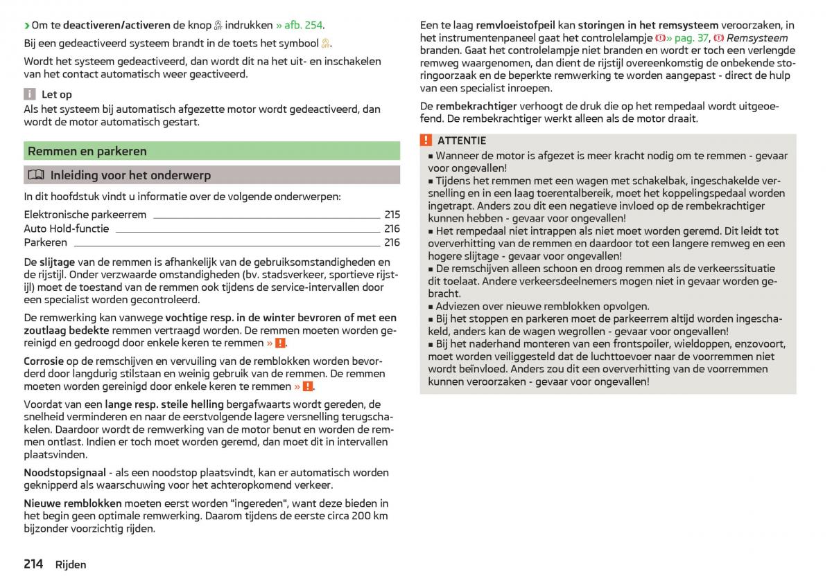 Skoda Kodiaq handleiding / page 216