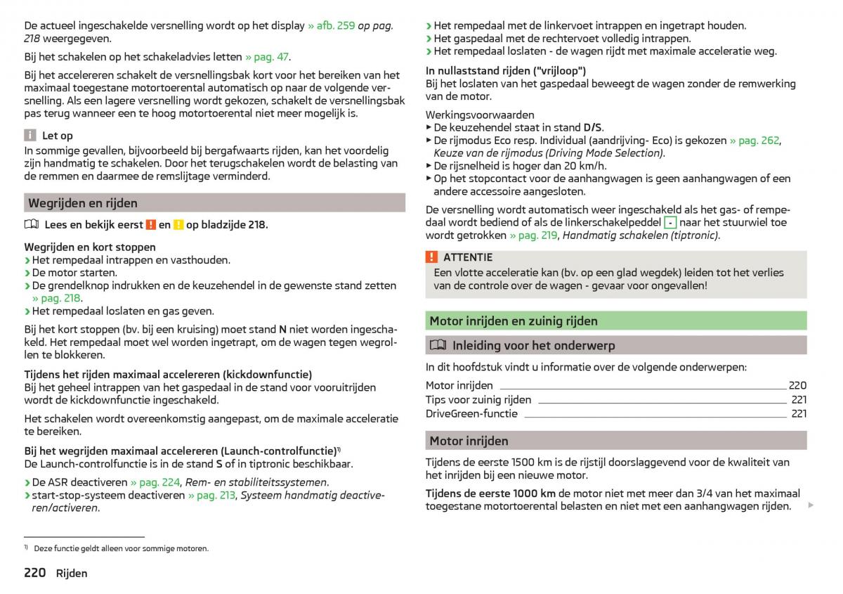 Skoda Kodiaq handleiding / page 222