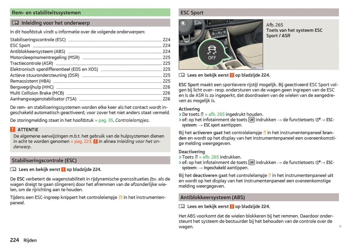 Skoda Kodiaq handleiding / page 226