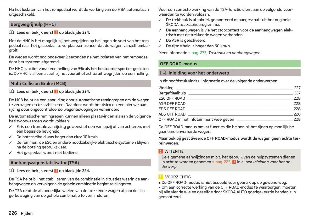 Skoda Kodiaq handleiding / page 228