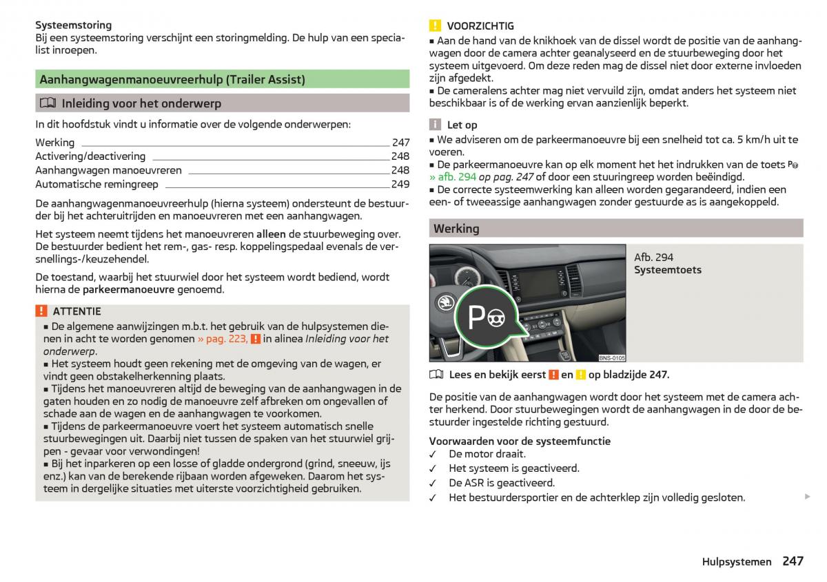 Skoda Kodiaq handleiding / page 249